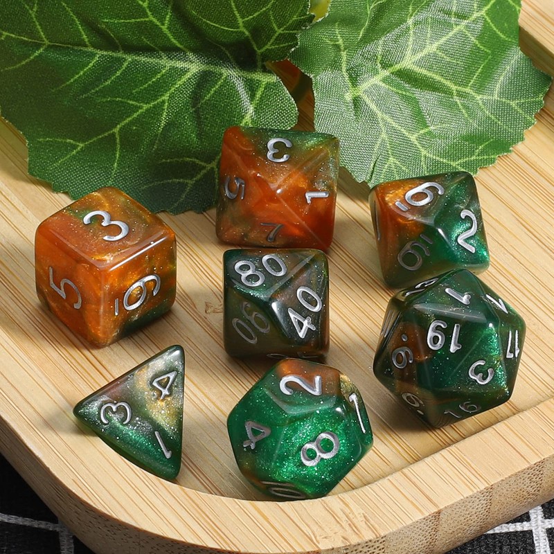 CiaraQ DND Polyhedral Dice Set with Dice Bag for Dungeons