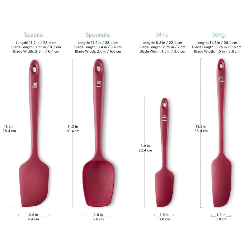 DI ORO Silicone Spatula Set - Rubber Kitchen Spatulas for