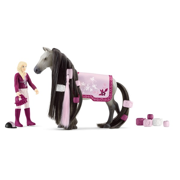 Schleich Horse Club Sofia's Beauties 18-Piece Horse Beauty Set - Sofia Horse Rider and Horse Figurine with Brushable Styling Mane and Tail Plus Accessories, Gift for Boys and Girls Ages 5 and up