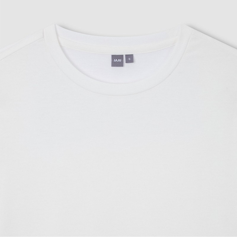 JAJU [JAJU/자주] Women's Soft 5-Part T-shirt_White