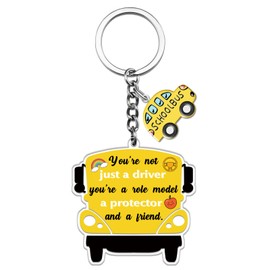 SUDIKUB Bus Driver Appreciation Gifts, School Bus Keychain with Inspirational Message, Thank You Gift for Drivers, Retirement Gift for Drivers, Unique Keepsake