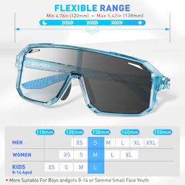 KAPVOE Kids Photochromic Sunglasses - Ages 6-14 Youth Baseball Sunglasses, UV400 TR90 Frame, Boys Girls Small Sports Eyewear, Tennis Goggles and Child Clear Cycling Glasses Transparent Glasses 12