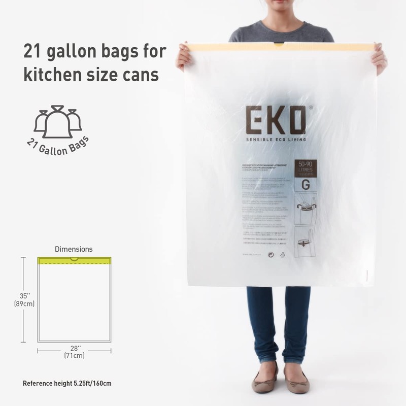 EKO 21 Gallon / 50-90 Liter, 60 Count Drawstring Trash