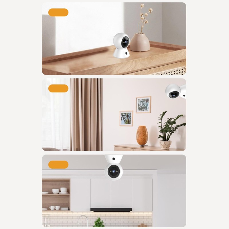 Indoor Security Camera, WiFi Camera with Phone App, 360° Pan
