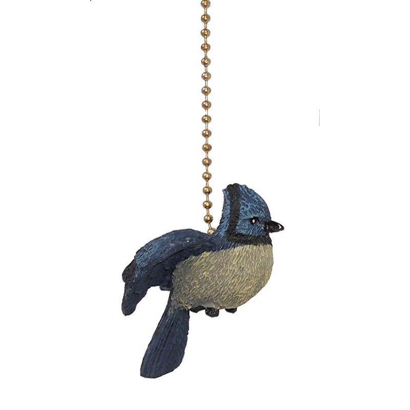 BLUEJAY blue jay song bird CEILING FAN PULL chain decor