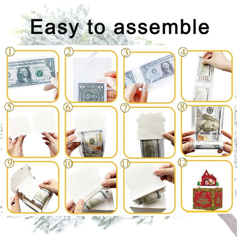 Christmas Pull Surprise Money Gift Box for Kids/Adult Presents -
