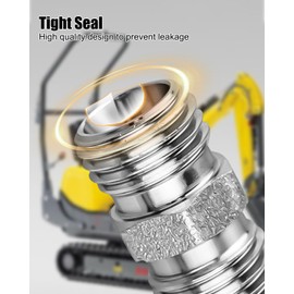 2pcs M14 to M14 Carbon Steel Fittings Adapters Fit for Mini Excavator Adapting, Reducing Or Enlarging Connect Full Port Straight Pipe Fitting Connector