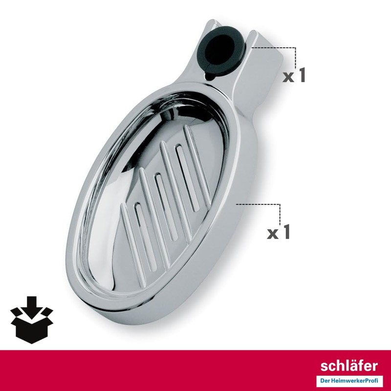Schläfer 2817022 Soap Dish for Adjustable Shower Rail, Practical with