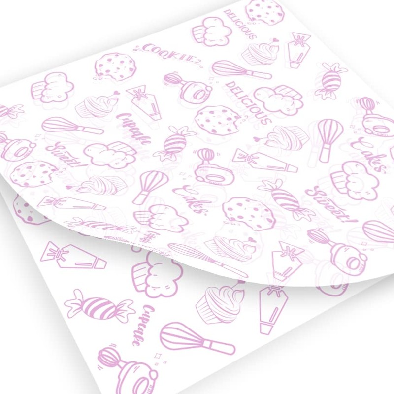 100 Hojas de Papel Grado Alimenticio Medida 30X30 cm Diseño