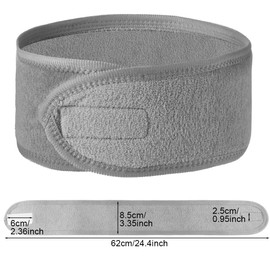 LOPHE 6 Pack Spa Headband, Facial Makeup Hair Wrap with Adjustable Magic Sticker, Women Skincare Headband, Washband for Shower, Headband for Washing Face Shower Sports (Gray)
