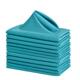 XWZO Cloth Napkins 12 Pack 18x18 inches, Washable and Reusable Table Napkins Ideal for Wedding, Party, Hotel, Events and Home Use, Teal