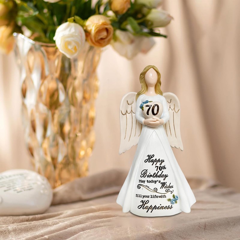 70th Birthday Angel Figurine Gifts for Women，Her - 70 Years