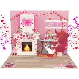 DTESL Valentine's Day Cards,Music Pop Up Card,Love LED light, Valentine card for women and men, music playing Valentine- accompaniment, impresses lovers