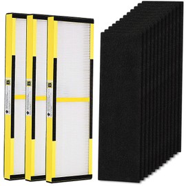 3 Pack FLT4825 True HEPA Filter B Replacement with Activated Carbon Pre-Filters Compatible with Air Purifier AC4825 AC4300 AC4800 AC4900 AC4850