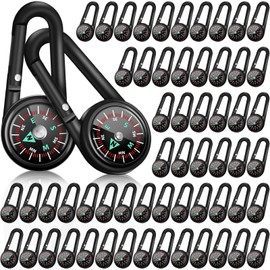 Kanayu Magnetic Compass Keychain Small Pocket Compass Survival Mini Compass Hiking for Kids Adults Camping Backpacking Accessory (48 Pcs)
