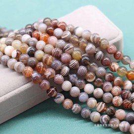 Apocalyptic-K Women's Natural Stone Anklet, 4 mm, 9.45-10.45 Inches, 925 Silver/Gold, Handwoven, Stone Sterling Silver Gold, Agate Amethyst Tourmaline