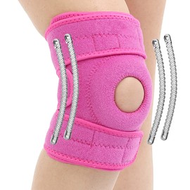 ENVR Rodillera Ortopedica, Rodillera con Estabilizadores Laterales y Compresion Ajustable, Rodillera Ortopedica para Dolor de Rodilla, Ideal para Recuperación de Lesiones y Aliviar ACL, LCL, MCL, Artritis (Rosa)