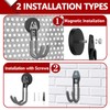 3-H Extra Strong Magnetic Hooks,Heavy Duty Large Anti-Slip Magnet Hooks