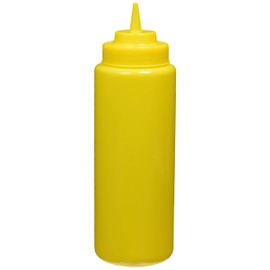 Winco PSW-32Y 6-Piece Wide Mouth Squeeze Bottles, 32-Ounce, Yellow,Medium