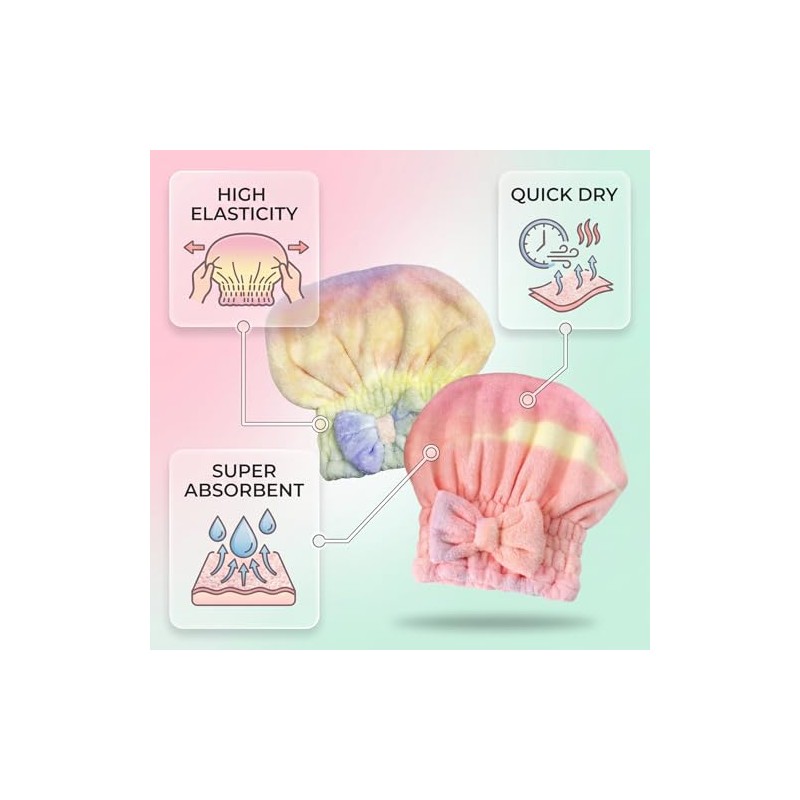 Toalla de microfibra para el cabello, súper absorbente, de secado