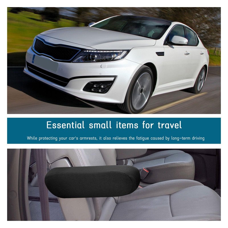 Augeny 2 PCS Car Front Seat Armrest Covers, Soft Elastic