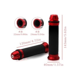 RuiMuQing Motorcycle Grip with Lever End, Handle, 0.9 inch (22.2 mm), Motorcycle Clamp, Universal Motorcycle Clamp, Aluminum, Lever End, Grip, Left and Right Set (Black)