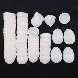 YTYKINOY 30pcs 2-3/8" Blank White Plastic DIY Easter Eggs