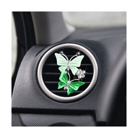 1PC Car Air Fresheners Vent Clips, Cute Dual Butterfly Diamond Rhinestone Car Vent Clip, Air Outlet Perfume Diffuser, Sparkly Bling Car Interior Decoration Accessories for Girls Women