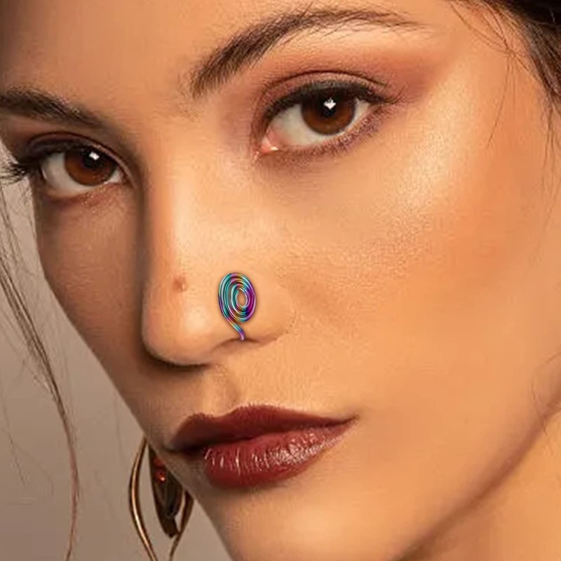 KWUNCCI Print Earrings for Keloids 10mm Spiral Earrings Wire Wrapped