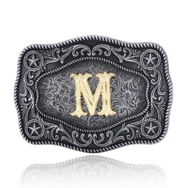 Doitby Initial Belt Buckle Western Cowboy Belt Buckles Texas Belt Buckle with Letter for Men Women