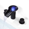 DOLGABA LED Bathroom Faucet 3 Hole Waterfall Bathroom Sink Faucet