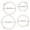 4Pcs 4 Sizes Round Bamboo Embroidery Hoop Circle Cross Stitch
