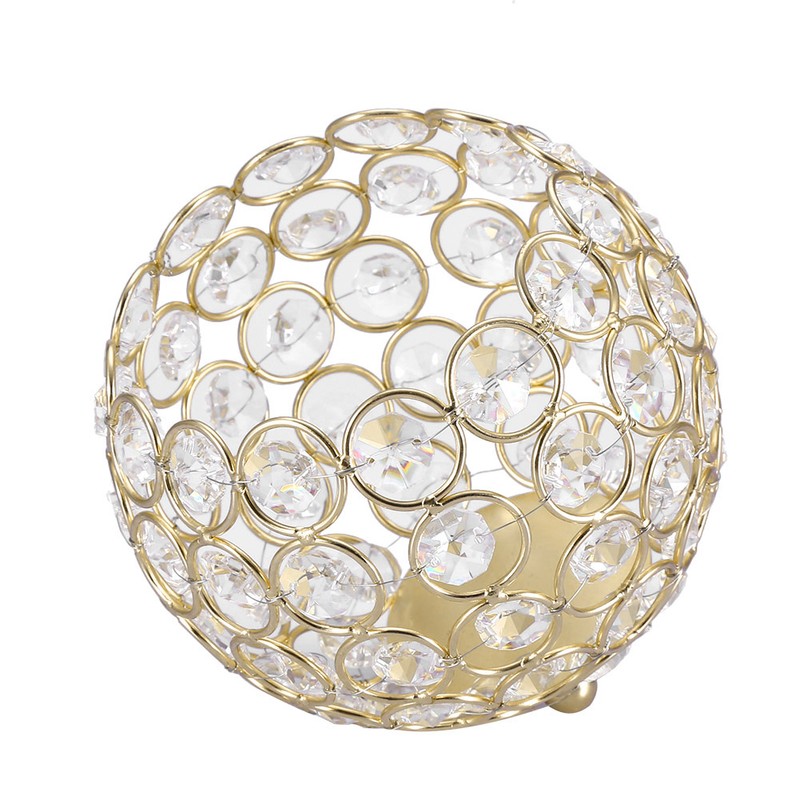 Crystal Tea Light Candle Holders Wedding Decor Table Centerpieces (Gold