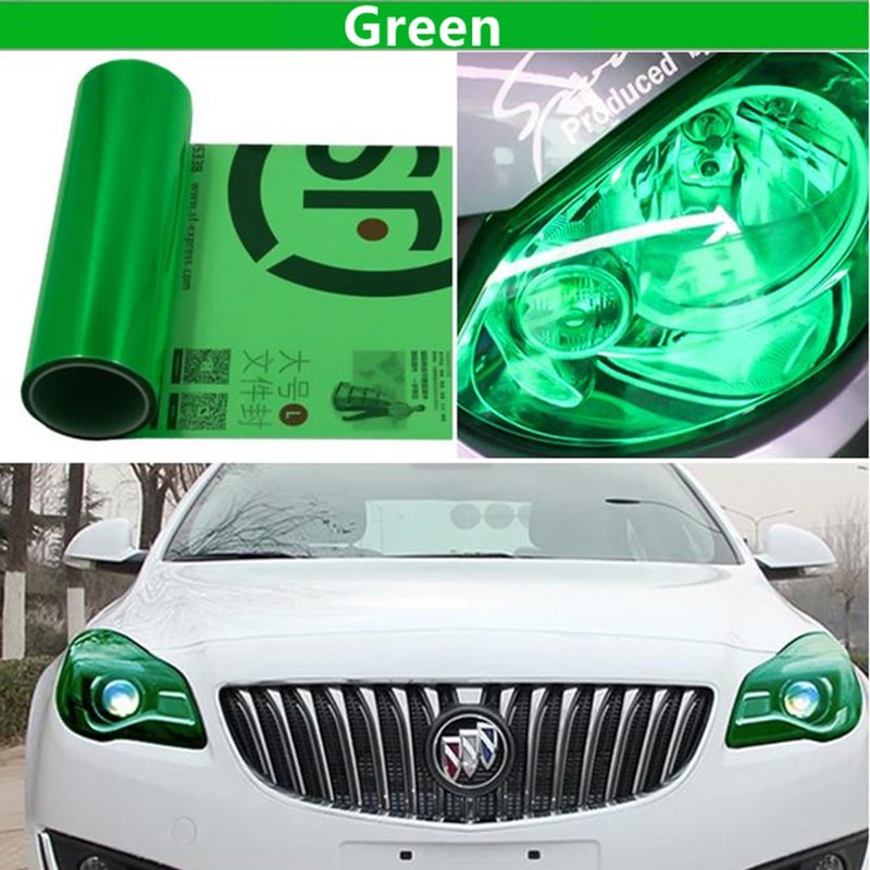 Car Light Tint - Green, 30x200CM - Headlight, Brake, Taillight,