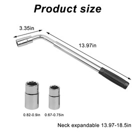 Sandfren Car Telescoping Lug Wrench, Extendable 4 Way Vehicle Wheel Brace Removal Tool with 17/19mm and 21/23mm Sockets, Automotive Tire Nut Repair Wrench Accessories, Universal Fit