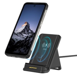 Ulefone 50 W Air-Cooled Wireless Charging Stand, Safe Fast Charging with Dual Coil Design, Qi Certified, Efficient Cooling and Quiet Heat Dissipation