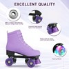 Hurber Women Roller Skates High-Top Double-Row PU Leather Outdooer Roller