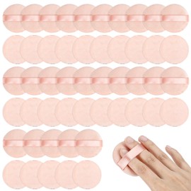 Powder Puff 50 PC Beauty Setting Puffs For Face Blender Makeup Blending Cosmetic Sponge with Ribbon Strap Foundation Sponges Travel Body Blenders Set Tools Pressed Pad Applicator Eyes Face Corners