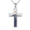 YFN Cross Necklace Sterling Silver Mountain and Ocean Pendant Religious