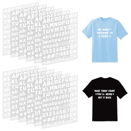 12 Sheets Iron On Letters 1200Pcs Vinyl Iron On Letters for Clothing 0.75 Inch Heat Transfer Letters with A-Z Heat Press Alphabet Stickers for Fabric T-Shirt Jerseys Hats Printing DIY Crafts (White)