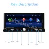 BCSMMCAR 1 Din Car Radio Multimedia Player GPS Navigation Mirror