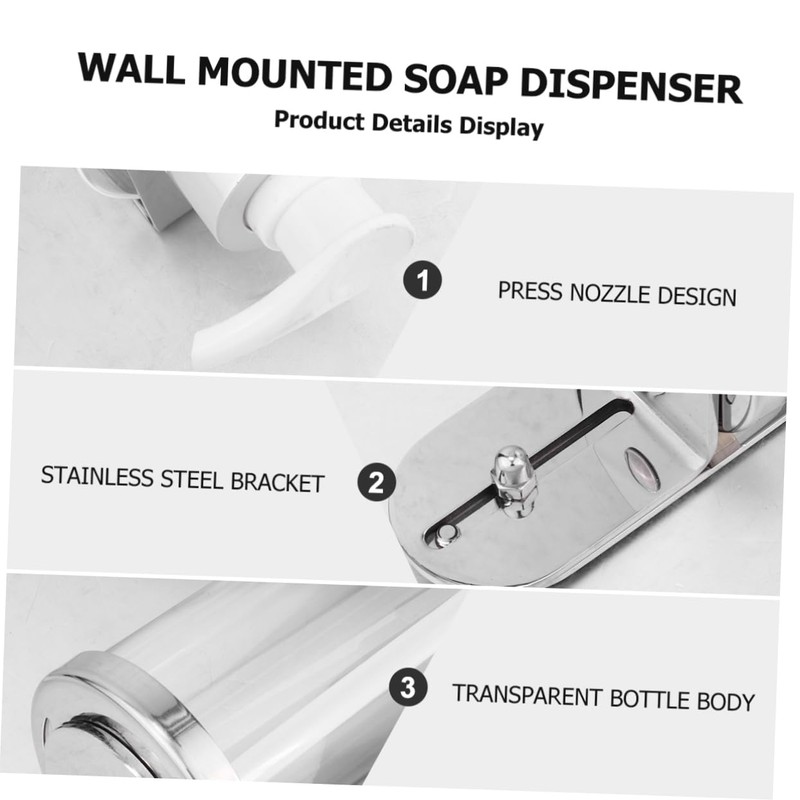 iplusmile Wall Mounted Bathroom Soap Dispenser Holder Single Compartment Silver