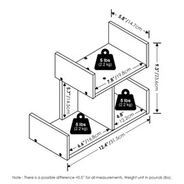 Furinno Hermite Wooden Desktop Bookshelf Storage Organizer for Home and Office Supplies, White