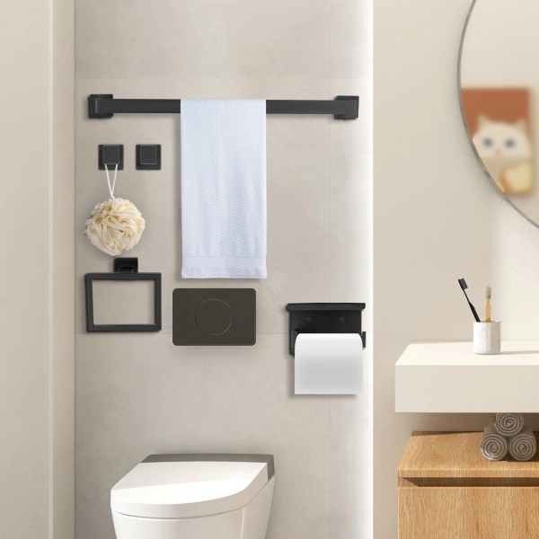 Unbranded 5pcs Bathroom Hardware Accessories Set Towel Bar Set Stainless