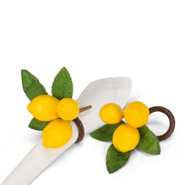 Abbott Collection Lifelike Lemon Napkin Ring-4" L