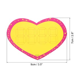 sourcing map Star Burst Heart Shape Signs Price Tags Star Pricing Labels 3.5 x 2.8 Inch Pink Border Yellow Color for Retail Sales Pricing 50 Pcs
