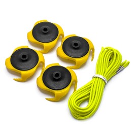 Tee Claw Golf Training Aid Kit, Artificial Turf Tee Holder and Training Aid (Black/Yellow, 4-Pack)