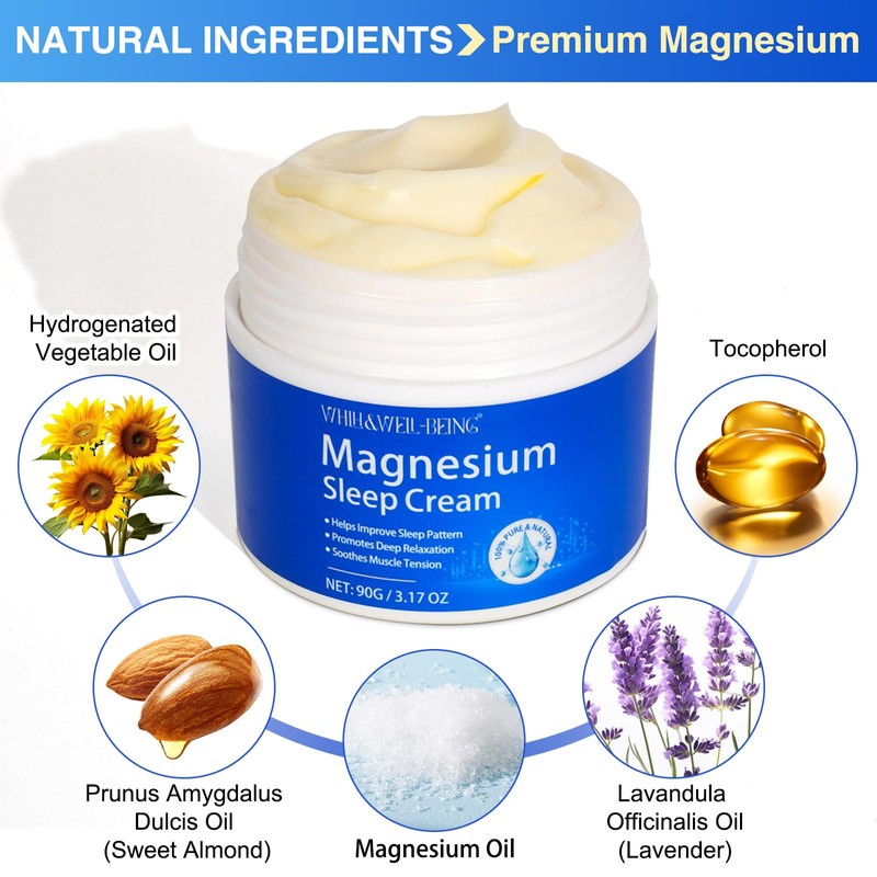 WHLH & WELL-BEING Magnesium Oil for Feet–Topical Magnesium Chloride Cream