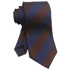 Vinesen Men Preppy Stripe Ties Slim Modern Menswear Elegant Graduation Neckties in Navy Chocolate Brown
