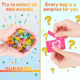 SelfTek 100 Pcs Luminous Mini Resin Animal Blind Bags - Resin Animals Variety Pack, Miniature Figurines Glow in The Dark for for Party Favors, Treasure Hunt Games, DIY Aquarium, Micro Landscape Decor